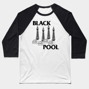 Blackpool / Black Flag Parody Tribute Design Baseball T-Shirt